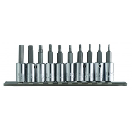 DADOS CON  PUNTA HEXAGONAL EN PULGADAS CUADRO 1/4"