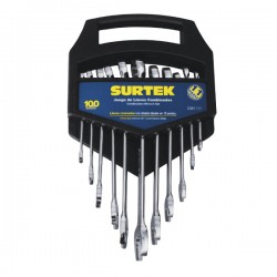 JUEGO DE LLAVES COMB.  EN PULG. EN RACK  CON 11 PZAS.