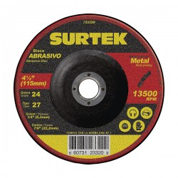 DISCO ABRASIVO PARA DESBASTE DE 4-1/2" ESPESOR 1/4"