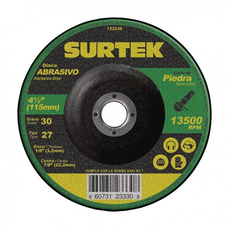 DISCO ABRASIVO PARA CORTE DE PIEDRA 4-1/2"